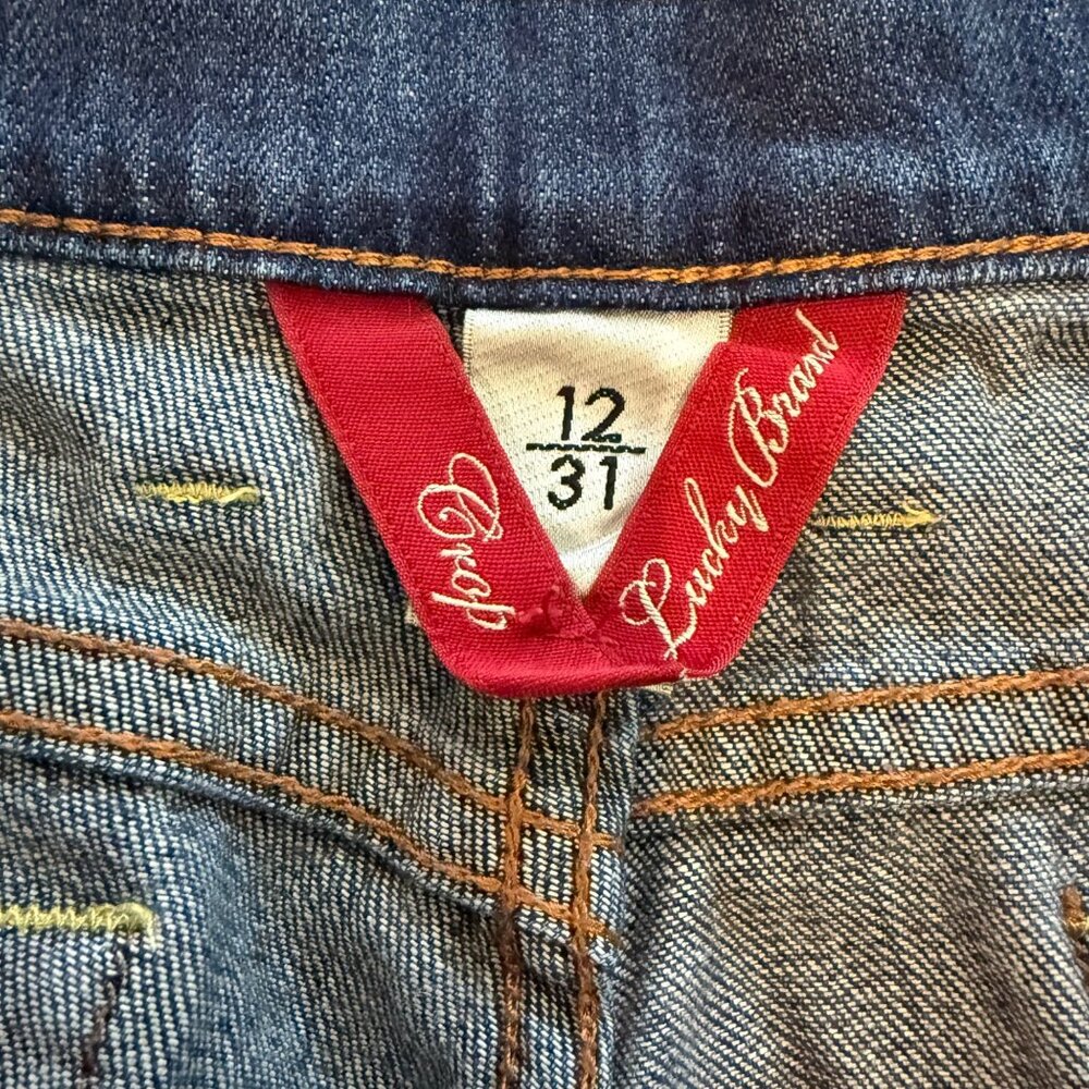 Lucky Brand Womens Blue Denim Jeans Size 12/31 Straight Leg Mid Rise Cotton Blen - Picture 2 of 9